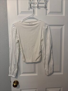 Bella Dahl White Long-Sleeve Puff-Sleeve Tee